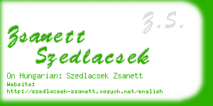 zsanett szedlacsek business card